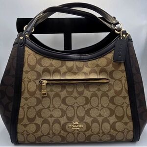 NWOT COACH KRISTY SHOULDER BAG IN COLORBLOCK SIGNATURE  CANVAS LT/DARK BROWN
